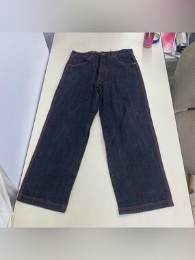 RICHKIDS BLACK JEANS WITH RED STITCHING